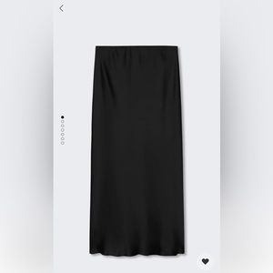 Mango black satin midi skirt. Size S.
